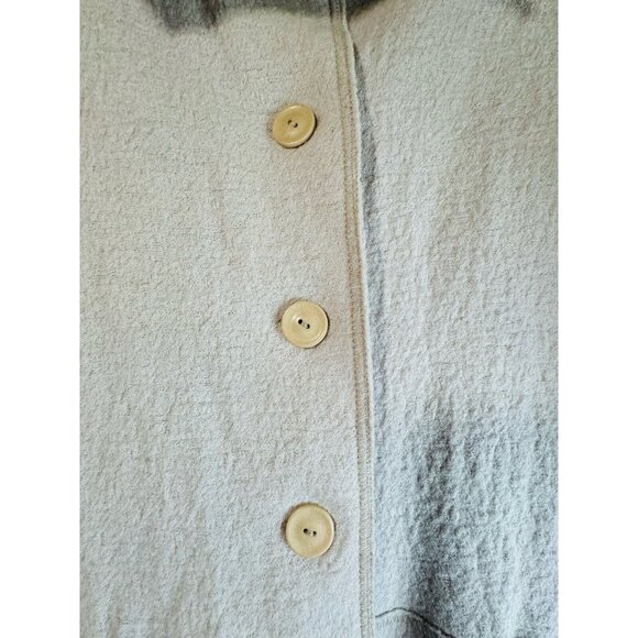 Q'Neel Nordic Design Cream Wool Sustainable Jacket Lagenlook Womens 10 Artsy - Picture 5 of 10